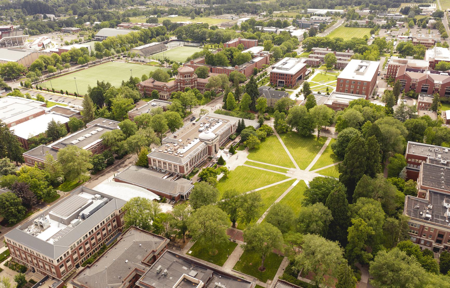 aerial photo of Corvallis campus.