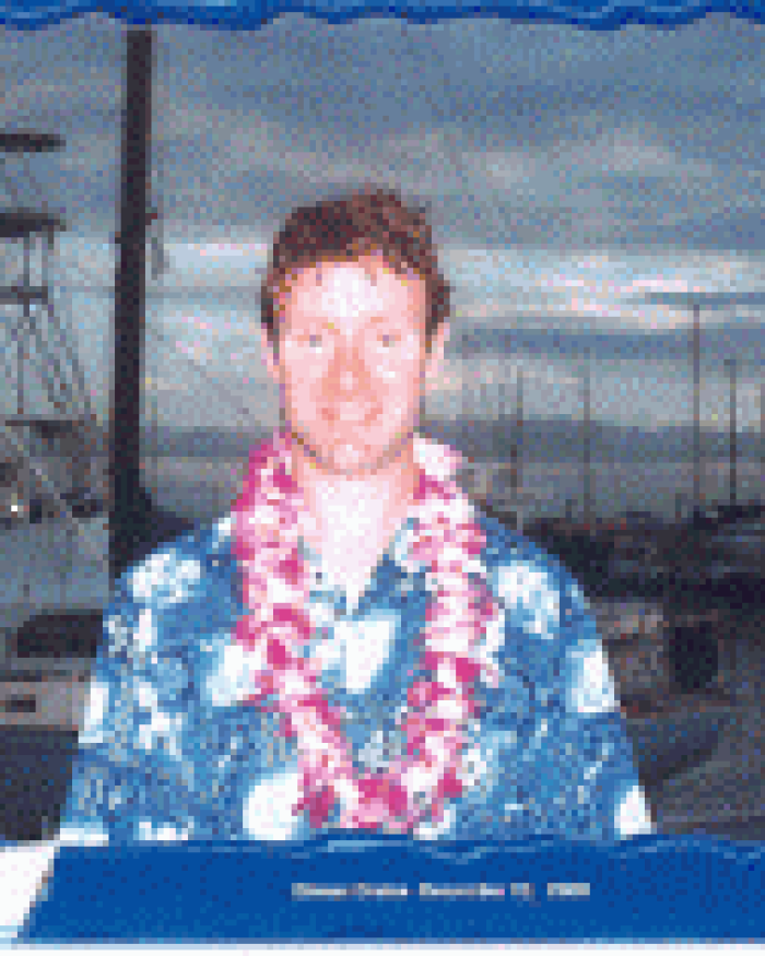 Jeff Kollath in front of ships